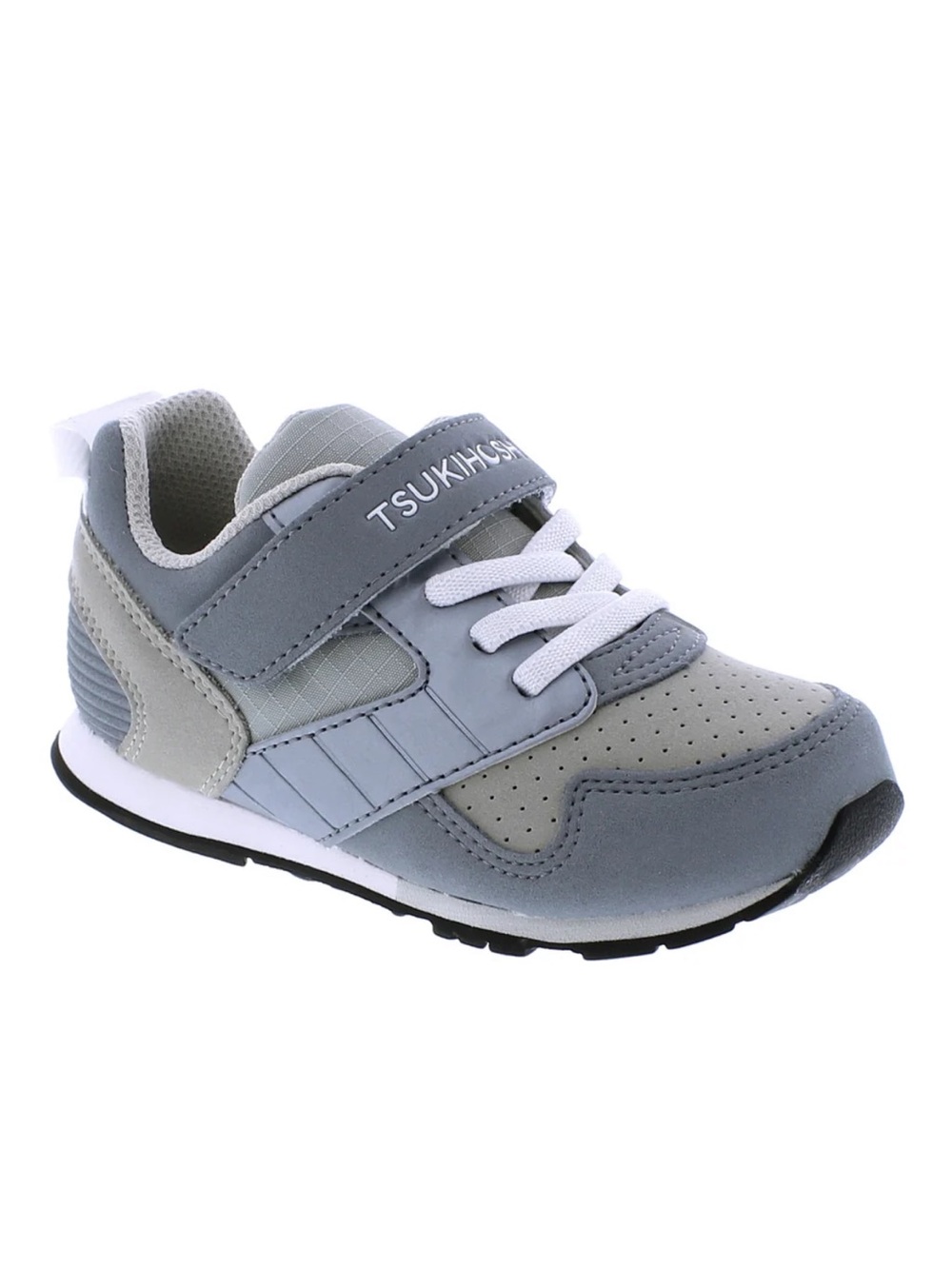 Tsukihoshi Kids' Light Gray and White Athletic Sneaker